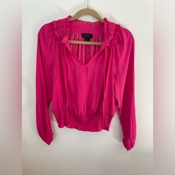 Rachel Zoe Fuchsia blouse with tie neck size XS NWOT - Picture 1 of 8